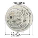 Personalized Classic Winnie the Pooh Hundred Acre Wood Map Round Anti-Slip Fleece Rug with Name Nursery Decor Baby Shower Birthday Gift for Kids