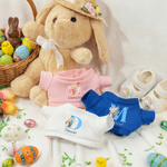 Personnalisé Aquarelle Cartoon Rabbit Initial T-shirt Peluche Bunny Jouet en peluche avec nom Cadeau de Pâques pour nouveau-nés enfants