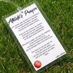 Personalized Baseball Football Softball Set of 2 Cross Prayer Bag Tag with Name Game Day Team Gift for Christian Athlete Sports Lover