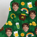 Personalized Funny Face Photo Unisex Fishing Bucket Hat Beach Party Essential Birthday Saint Patrick's Day Gift for Friend Family