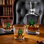 Personalised Ice Hockey Character Whiskey Decanter Glasses with Name Father's Day Birthday Gift for Ice Hockey Players Whiskey Lovers