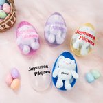 Porte-clés lapin extensible en peluche personnalisé avec nom et tetxte - Set d'œuf Pâques - Cadeau d'anniversaire Pâques pour les enfants