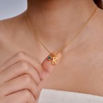 Personalizada Inicial Colgante Collar con Corazón Birthstone Dainty Joyería Aniversario Cumpleaños Regalo para Mujeres