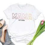 Personalised Cool Mom T-shirt Sweatshirt Hoodie with Gradient Title and Year Multicolor Available Mother's Day Gift for Mama Grandma