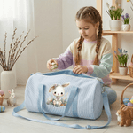Borsa da viaggio personalizzata con nome e tracolla, coniglietto pasquale carino e grande capacità, regalo di Pasqua per bambini e studenti