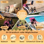 Personalisiertes schnelltrocknendes Strandtuch im Palmen-Design mit Farbverlauf und Namen Sommerausflug Poolparty Geschenk für Freunde und Familie