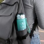 Bouteille Personnalisée avec Nom Style Dégradation Bicolore Grande Capacité Marqueur de Temps Paille et Anse Cadeau Anniversaire pour Homme Femme