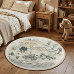 Personalized Classic Winnie the Pooh Hundred Acre Wood Map Round Anti-Slip Fleece Rug with Name Nursery Decor Baby Shower Birthday Gift for Kids