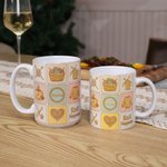 Personalized Nine-Square Grid Yarn Ball Needle Sweater 11 oz 15 oz Ceramic Coffee Mug with Name Birthday Anniversary Gift for Knitting Lovers