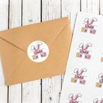 Personalized Cute Easter Bunny Ears Waterproof Stickers with Name Easter Day Gift Decoration Party Favors for Kids