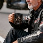 Personalised Never Underestimate An Old Man with A Motorbike 11 oz 15 oz Ceramic Coffee Mug with Name Father's Day Birthday Gift for Bikers