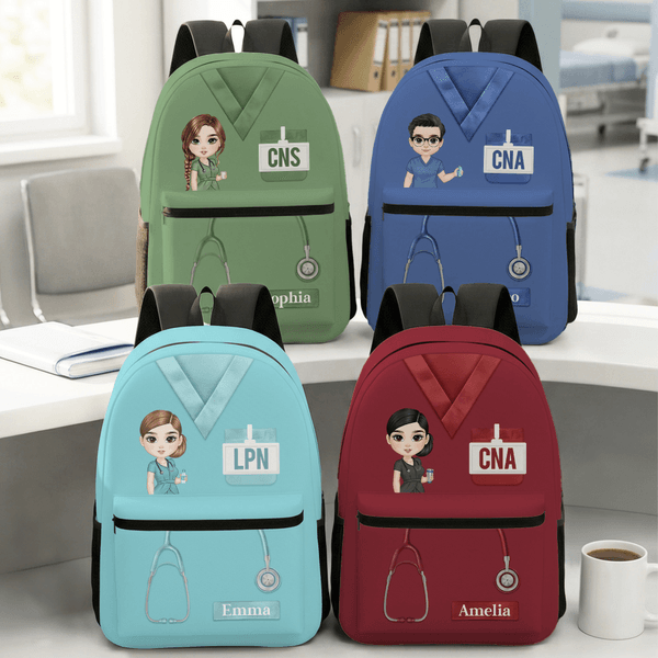 Personalised Cartoon Doctor Nurse Character Large School Bag with Name and Title Nurse Week Appreciation Birthday Gift for Medical Staff