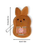 Personalized Cute Bunny Plush Coin Purse Wallet with Name and Wrist Strap Easter Basket Stuffers Easter Party Favor Gift for Kids