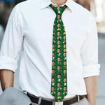 Monedas de Oro Personalizadas Cerveza Arco Iris Trébol Cara Fotos Corbata Suave Novedad Accesorio Día de San Patricio Día del Padre Cumpleaños Regalo para Hombre