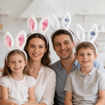 Personalized Monogram Easter Rabbit Ears Celebratory Hairband with Letter Birthday Easter Party Gift for Kids Girls Boys