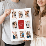 Personalized Playing Card Couple Photos Poster Painting Framed Painting with Initial and Text Valentine's Day Anniversary Gift for Couples Newlyweds