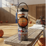 Personalized Baseball Basketball Sport 20 oz Insulated Water Bottle with Name Number and Handle Competition Day Sport Event Gift for Players