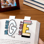 Personalized Stationery Initial Design Magnetic Bookmark Clip with Name Teacher Appreciation Back to School Gift for Teachers Students Kids