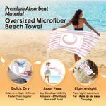 Personalisiertes Strandtuch mit Aquarell-Streifen | mit Namen und Initiale | schnelltrocknend | Badetuch | Sommer Urlaub Geschenk für Familie Freunde