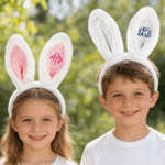 Personalized Monogram Easter Rabbit Ears Celebratory Hairband with Letter Birthday Easter Party Gift for Kids Girls Boys