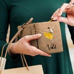 Personalized Ballet Girl Dancer Birth Flower PU Leather Wristlet Wallet with Name Daily Use Birthday Gift for Ballet Dancer Lover