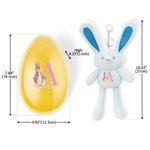 Personalized Cute Peter Rabbit Bunny Initial Fillable Jumbo Easter Egg and Stretchable Plush Bunny Keychain Set Birthday Party Favors Gift for Kids
