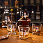 Personalized Volleyball Cartoon Character Whiskey Decanter with Name and Number Birthday Father's Day Gift for Volleyball Lover Man Woman