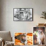Portrait d'animal de compagnie personnalisé, style croquis, peinture sur toile avec nom Cadeau commémoratif pour les propriétaires d'animaux de compagnie