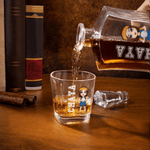 Personalized Volleyball Cartoon Character Whiskey Decanter with Name and Number Birthday Father's Day Gift for Volleyball Lover Man Woman