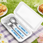 Personalized Multi-Color Cute Teddy Bear Kids Knife Fork Spoon Three-Piece Set with Name Daily Dining Birthday Gift for Children  Toddlers