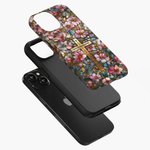 Personalisierte Cross Floral Glasmalerei Telefon Fall mit Brief für iPhone Samsung Jahrestag Geburtstag Geschenk für Freund Familie Frau