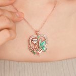 Personalized Butterfly Birth Flower Birthstone Necklace with Name Dainty Jewellery Remembrance Memorial Sympathy Gift for Women