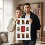 Personalized Playing Card Couple Photos Poster Painting Framed Painting with Initial and Text Valentine's Day Anniversary Gift for Couples Newlyweds