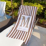 Personalisiertes Strandtuch mit Aquarell-Streifen | mit Namen und Initiale | schnelltrocknend | Badetuch | Sommer Urlaub Geschenk für Familie Freunde
