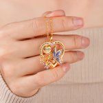 Personalized Butterfly Birth Flower Birthstone Necklace with Name Dainty Jewellery Remembrance Memorial Sympathy Gift for Women