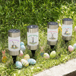 Personalized Happy Easter Cute Rabbit Waterproof Solar Garden Light with Name Garden Decor Daily Use Easter Party Gift for Family Kids
