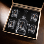 Personalized Born to Fish Photo Whiskey Hexagonal Decanter with Father's Day Birthday Gift for Husband Fishing Lovers