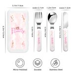 Personalized Cute Cartoon Baking Character Fork Spoon Knife 3 Pcs Cutlery Set with Name and Case Back to School Birthday Gift for Boys Girls
