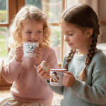 Personalized Cute Rabbit 12 oz Colored Rim Enamel Mug with Name Easter Birthday Gift for Kids Boys Girls