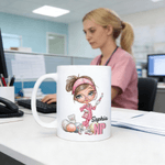 Personalised Cartoon Nurse Easter Eggs 11 oz 15 oz Ceramic Mug with Name and Occupation Easter Appreciation Gift for Nurse Healthcare Worker