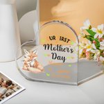 Personalisierte niedliche Elefant Bär Tier herzförmige Acryl-Plakette mit Namen und Datum Schreibtisch Dekor Geburtstag erste Muttertag Geschenk für neugeborene Mutter