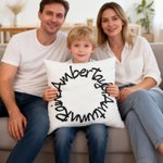 Personalized Circle 3-5 Names Soft Throw Pillow Cover Home Decor Birthday Mother's Day Father's Day Gift for Family