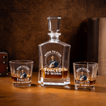 Personalized Born to Fish Photo Whiskey Hexagonal Decanter with Father's Day Birthday Gift for Husband Fishing Lovers