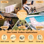 Personalisiertes Strandtuch mit Aquarell-Streifen | mit Namen und Initiale | schnelltrocknend | Badetuch | Sommer Urlaub Geschenk für Familie Freunde