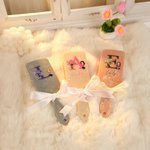 Personalized Birth Flower Bouquet Initial Cartoon Character Long Handle Paddle Brush with Name and Ribbon Birthday Wedding Gift for Women