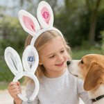Personalized Monogram Easter Rabbit Ears Celebratory Hairband with Letter Birthday Easter Party Gift for Kids Girls Boys