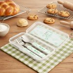 Personalized Cute Cartoon Baking Character Fork Spoon Knife 3 Pcs Cutlery Set with Name and Case Back to School Birthday Gift for Boys Girls