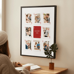 Personalized Playing Card Couple Photos Poster Painting Framed Painting with Initial and Text Valentine's Day Anniversary Gift for Couples Newlyweds