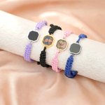 Pulsera trenzada ajustable personalizada con foto oculta efecto térmico y texto grabado regalo de cumpleaños o aniversario para amigos o pareja