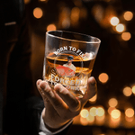 Personalized Born to Fish Photo Whiskey Hexagonal Decanter with Father's Day Birthday Gift for Husband Fishing Lovers